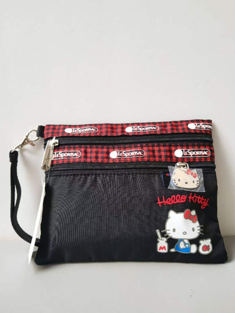 LeSportsac Hello Kitty Black 2 Zipper Cosmetic Pouch NWT